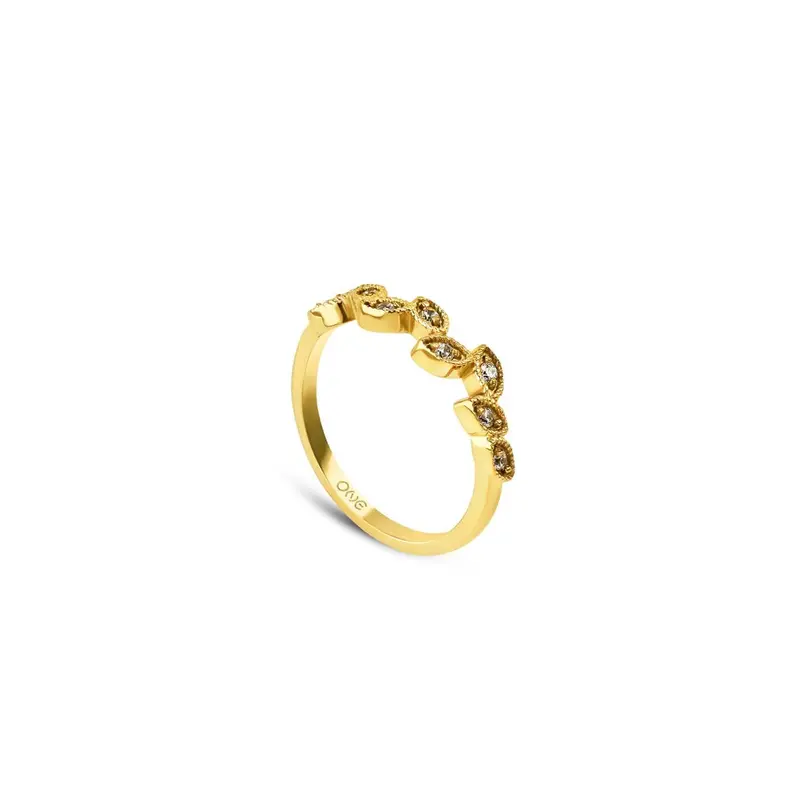 One Jewels Golden Ladies' Ring – Ojatr02D-6, Size 6 1