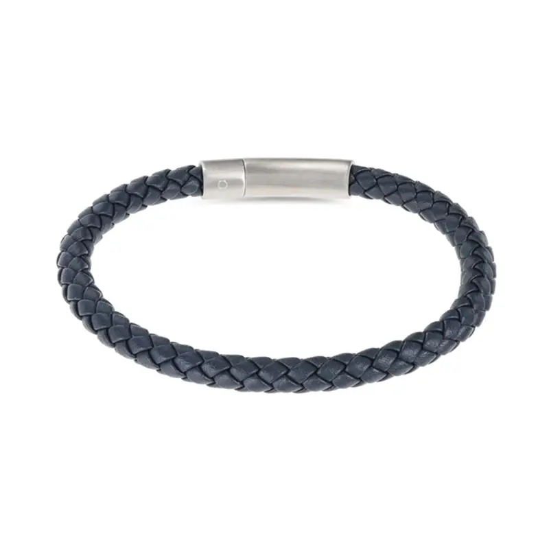 One Jewels Oamb3209La Navy Blue Braided Men'S Bracelet 1
