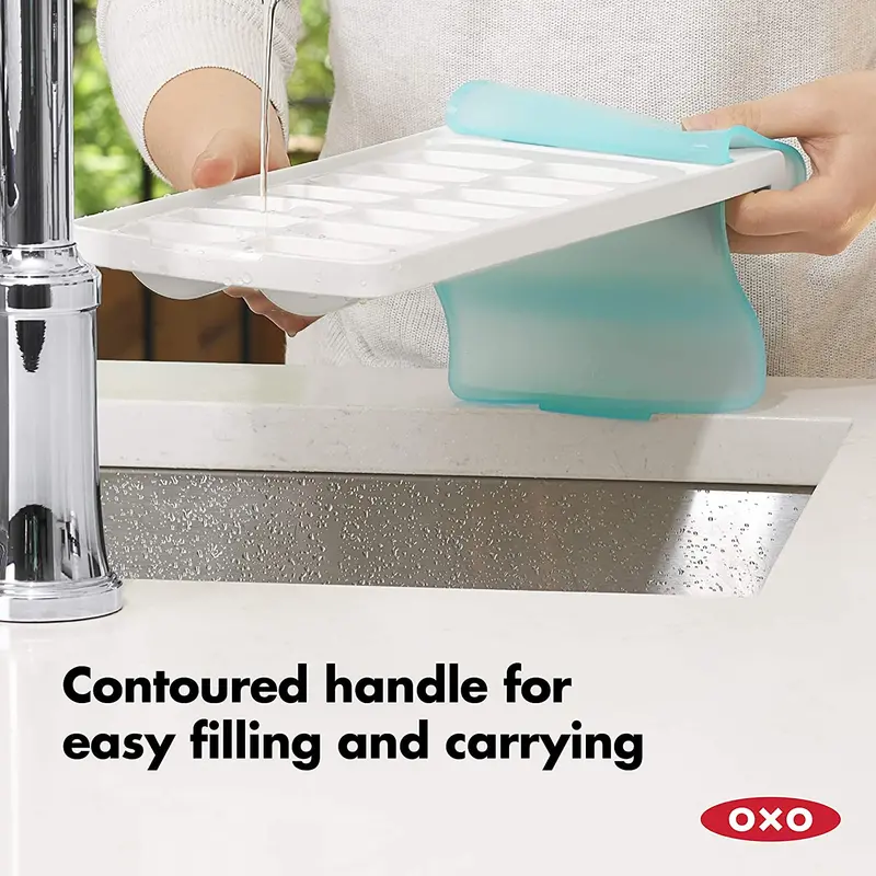 Oxo Good Grips No-Spill Ice Cube Tray – Leak-Proof Silicone Tray With Easy Release 1