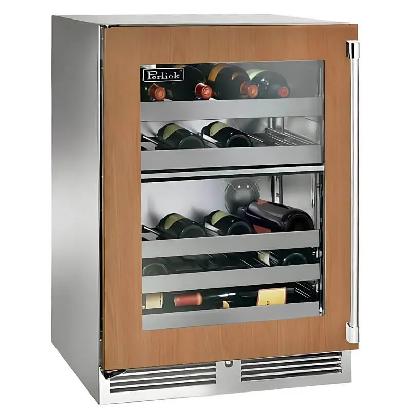 Perlick 24-Inch Panel-Ready Glass Door Dual-Zone Wine Cooler 2