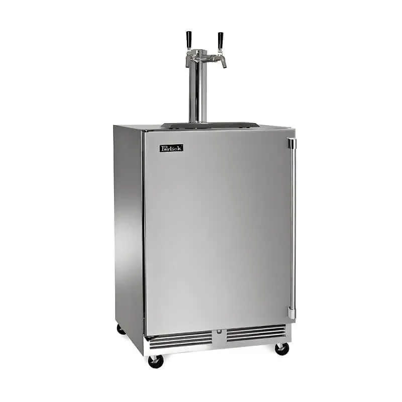 Perlick Hp24Ts-2Mbw 24-Inch Stainless Steel Mobile Dual-Tap Outdoor Beer And Wine Dispenser Kit 1