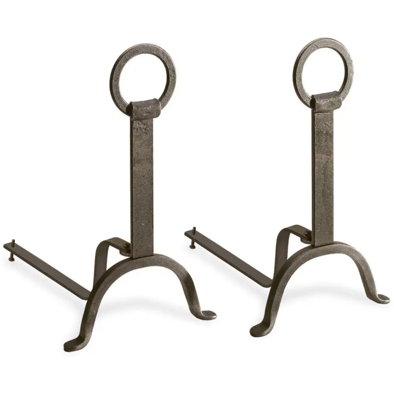 Pilgrim 11-Inch Blacksmith-Inspired Vintage Iron Andirons 1