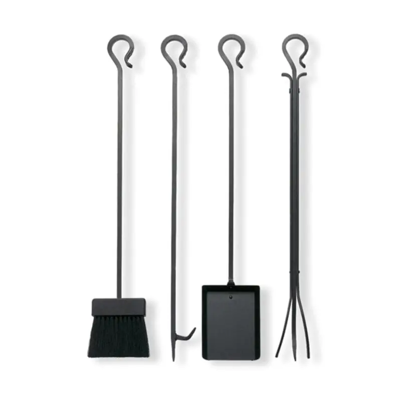 Pilgrim 30" Single Matte Black Fireplace Accessory 1