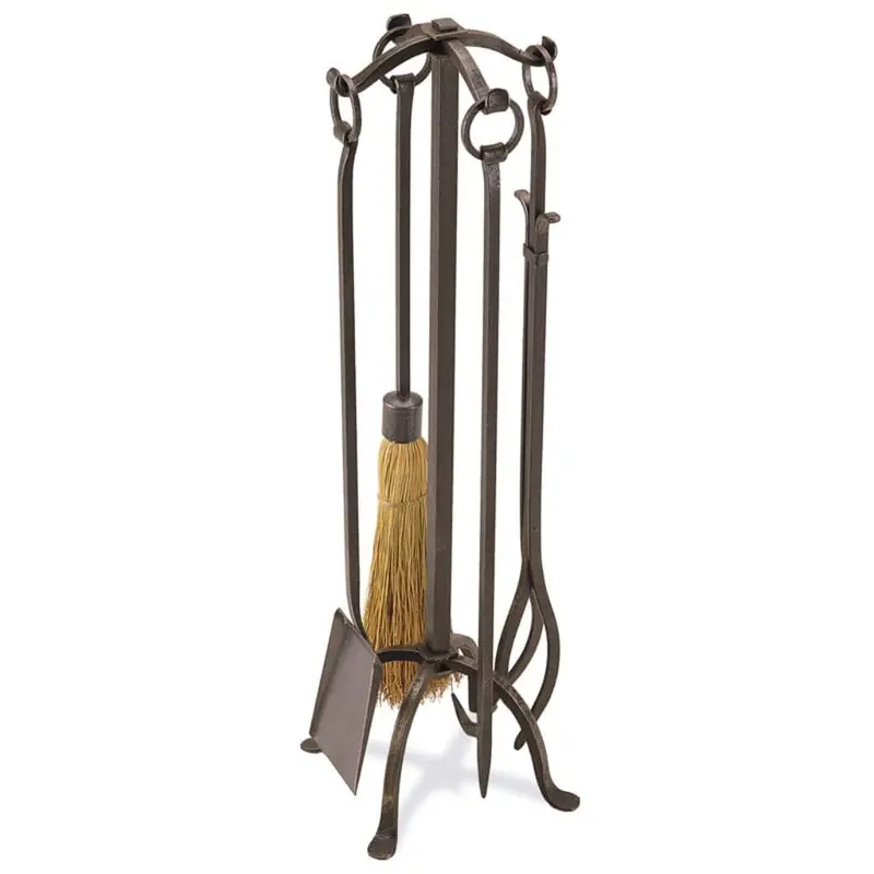 Pilgrim 31" Four-Piece Craftsman-Style Fireplace Tool Set – Vintage Iron 1