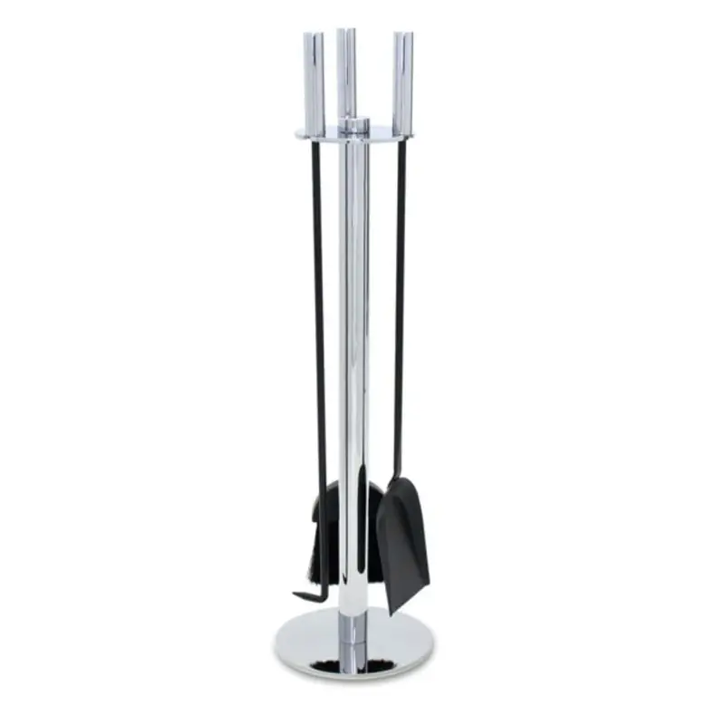 Pilgrim 31" Three-Piece Panorama Fireplace Tool Set – Polished Nickel 1