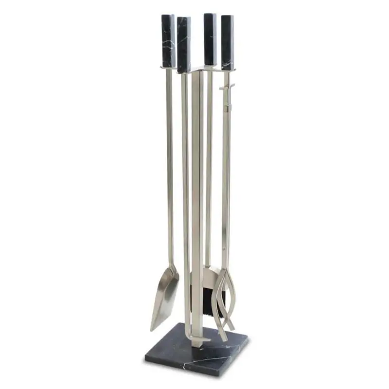 Pilgrim 33" Satin Nickel Marble-Nero 4-Piece Tool Set 1