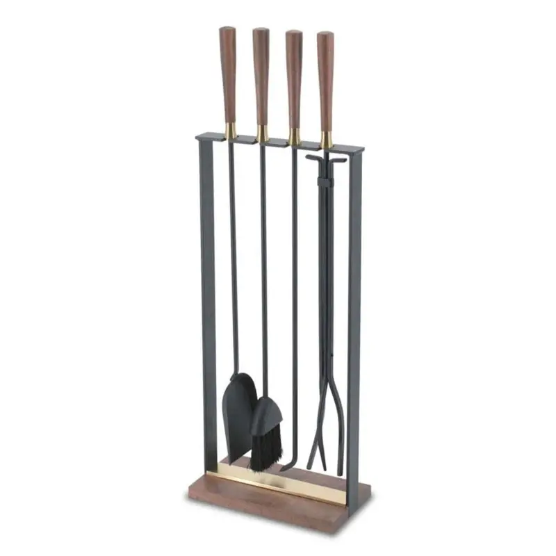 Pilgrim 35" Hampton Walnut Handle Tool Set – Brass Finish 1