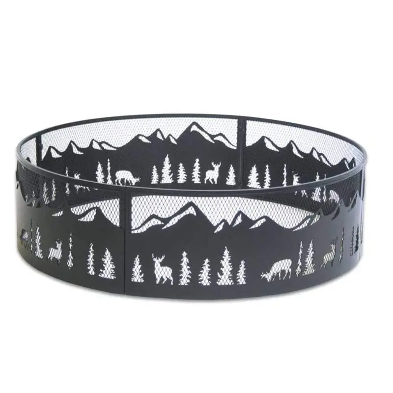 Pilgrim 36" High-Temperature Black Nature Fire Ring 1