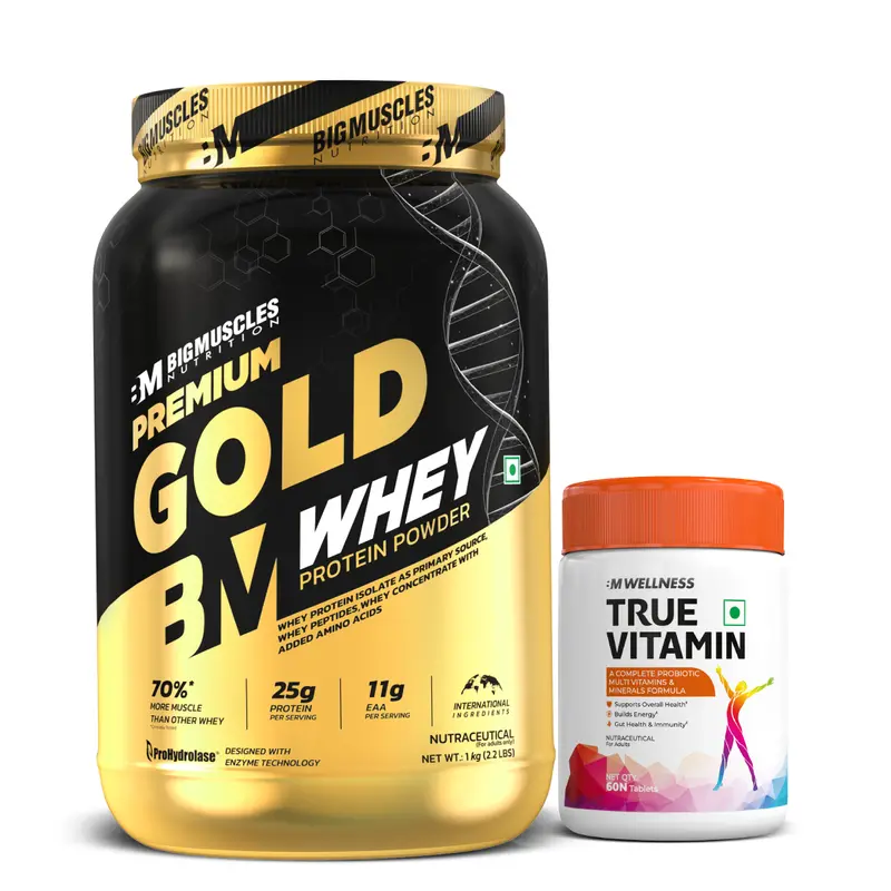 Premium Gold Whey Protein + Comprehensive Multivitamin Formula 1