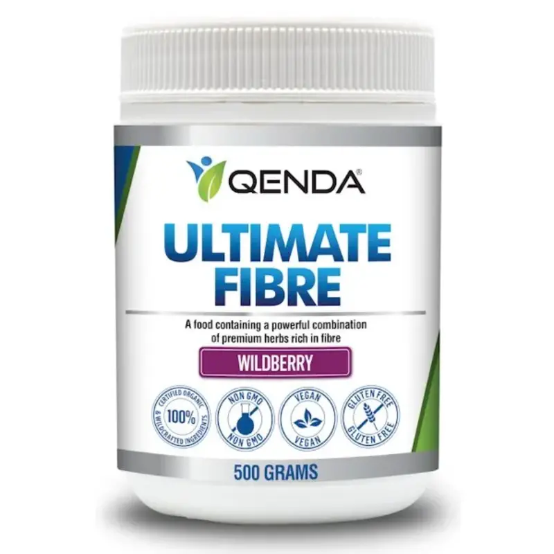 Qenda Ultimate Fibre Wild Berry Powder – 500G Digestive Support Supplement 1