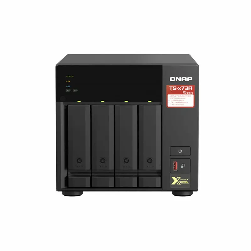 Qnap Ts-473A 4-Bay Nas Server With Amd Ryzen V1500B Processor – Black 1