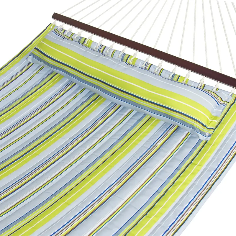 Quilted Double-Person Hammock With Removable Comfort Pillow 2