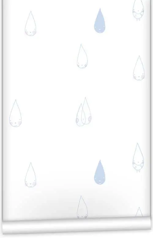 Raindrops Are My Friends Whimsical Wallpaper Roll – 61.5 Cm × 10 M 1