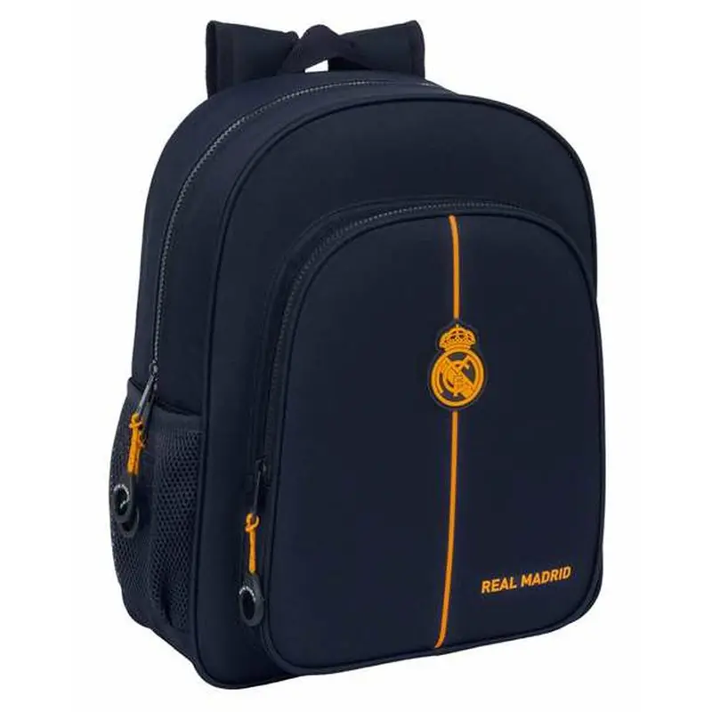 Real Madrid Cf School Backpack – Navy Blue, 32 × 38 × 12 Cm Official License 1