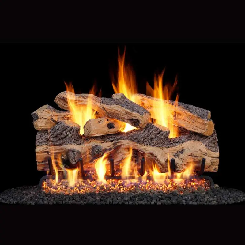 Rh Peterson Gnarled Split Oak Designer Vented Gas Log Set 1