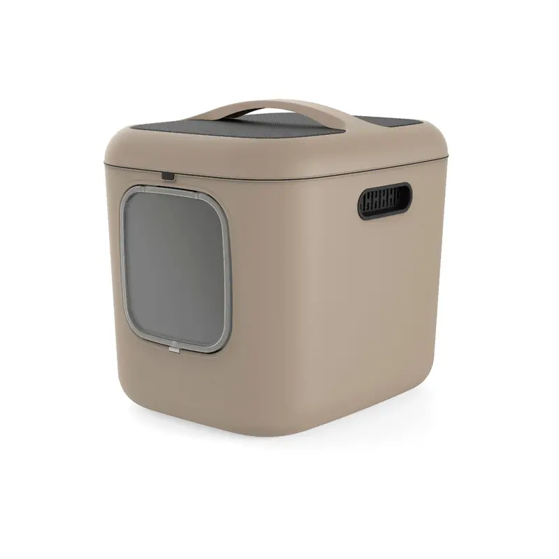 Rotho My Pet Biala Xl Cat Litter Box – Brown, Odor-Resistant Recycled Construction 1