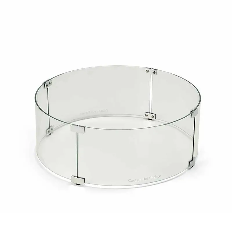 Round Fire Pit Glass Wind Guard – Tempered Glass Protection – Hpc Fire 1