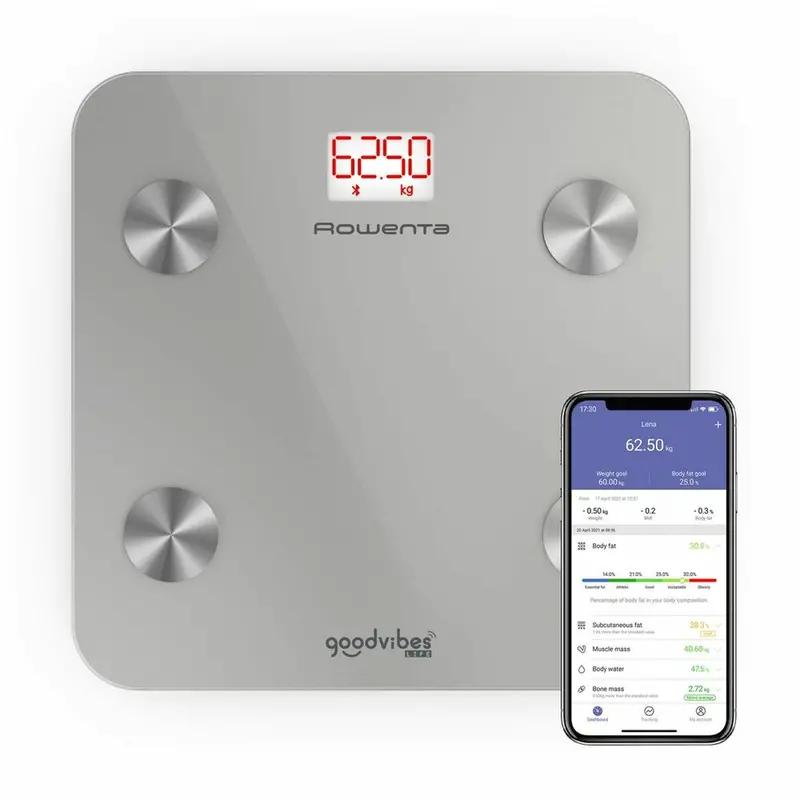 Rowenta Br9600 Smart Digital Bathroom Scale – Red & Silver, 160 Kg Capacity 1