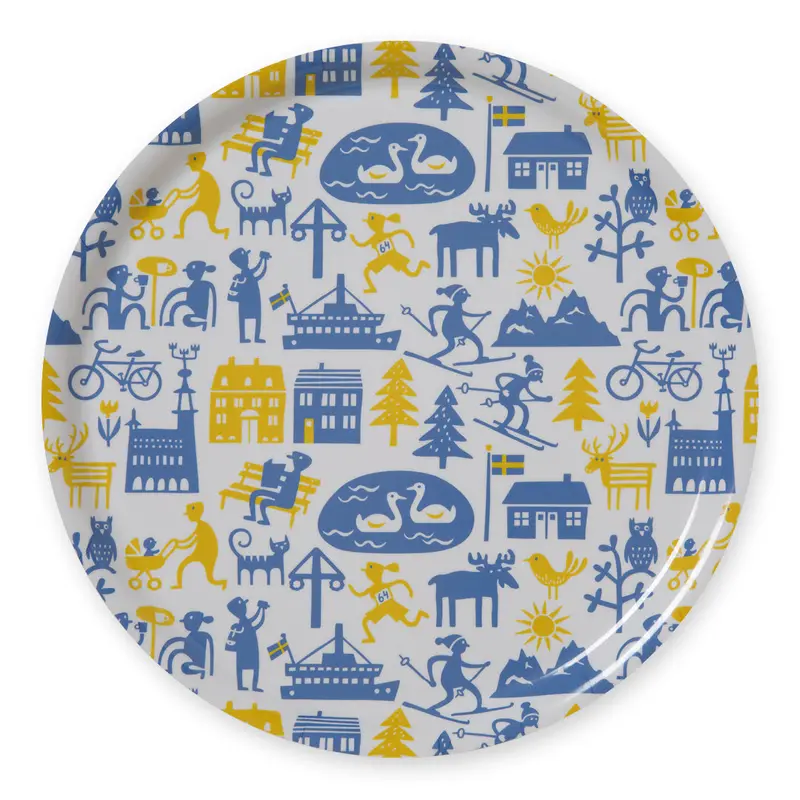 Scandinavian Round Serving Tray – Sweden Collection 1