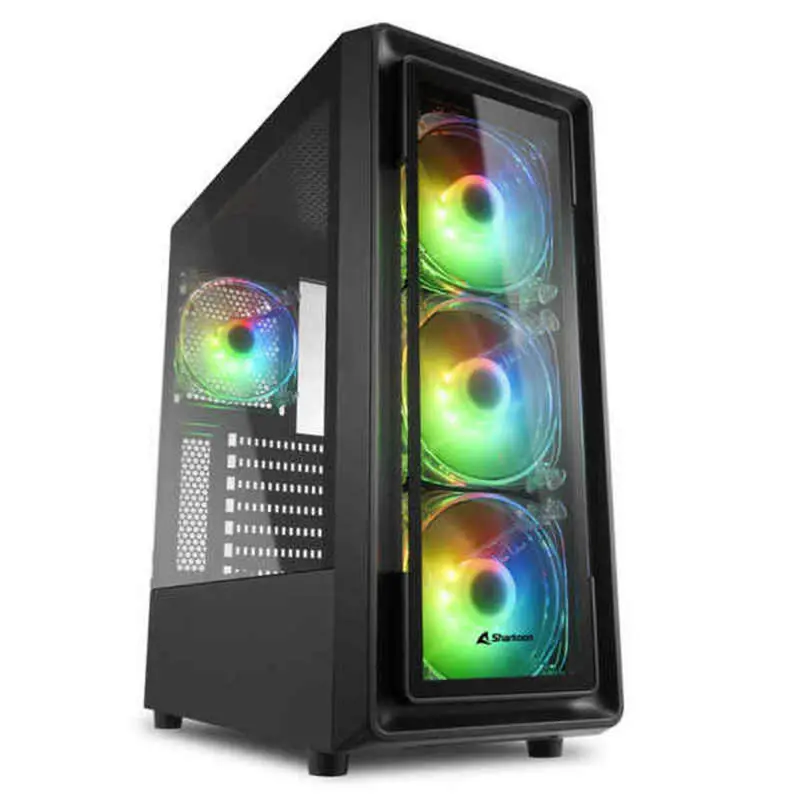 Sharkoon Q500 Atx Mid-Tower Pc Case – Minimalist Black Design With Mesh Front 1
