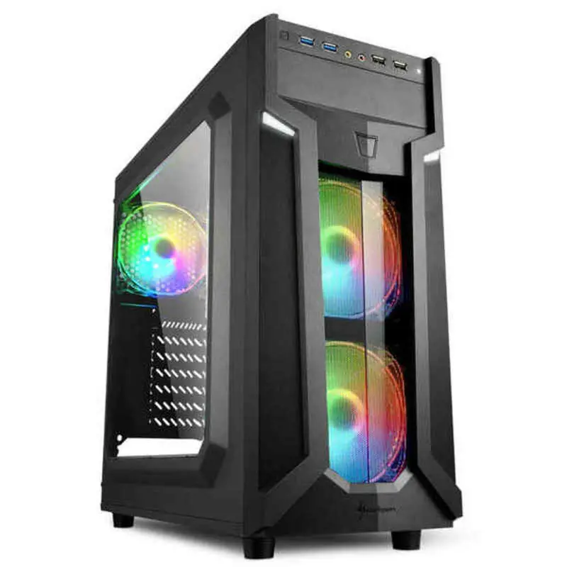 Sharkoon Vg6-W Rgb Atx Mid-Tower Pc Case – Black With Addressable Rgb Fans 1