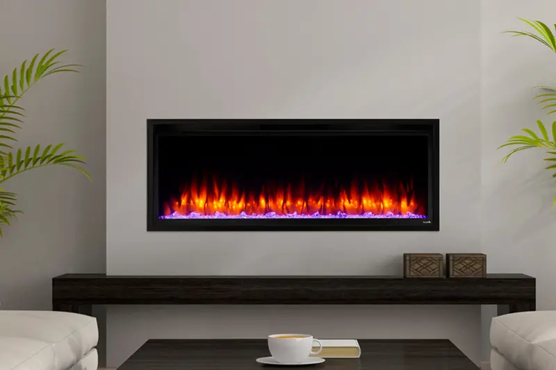 Simplifire Allusion Platinum 50-Inch Wall-Mount Or Recessed Linear Electric Fireplace 1