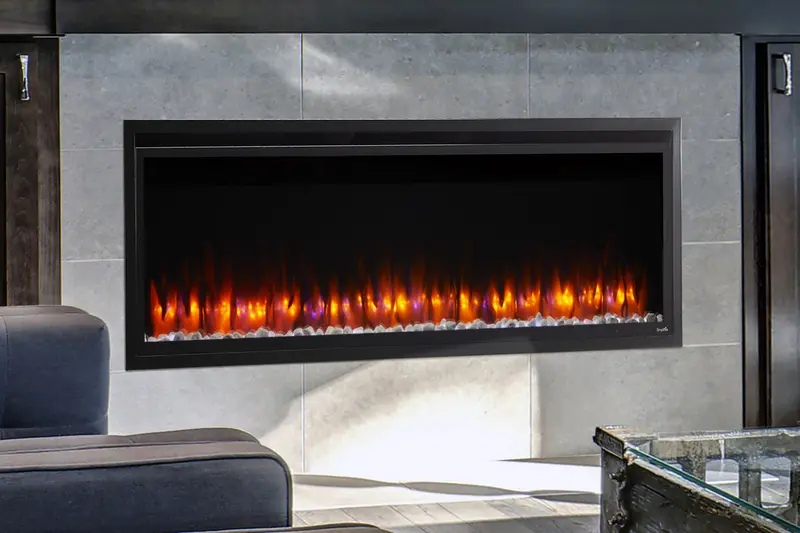 Simplifire Allusion Platinum 60-Inch Wall-Mount Or Recessed Linear Electric Fireplace 1