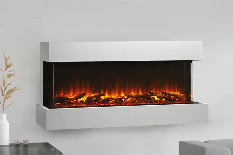Simplifire Scion Trinity 62-Inch Wall-Mount Electric Fireplace With Mantel Package 1