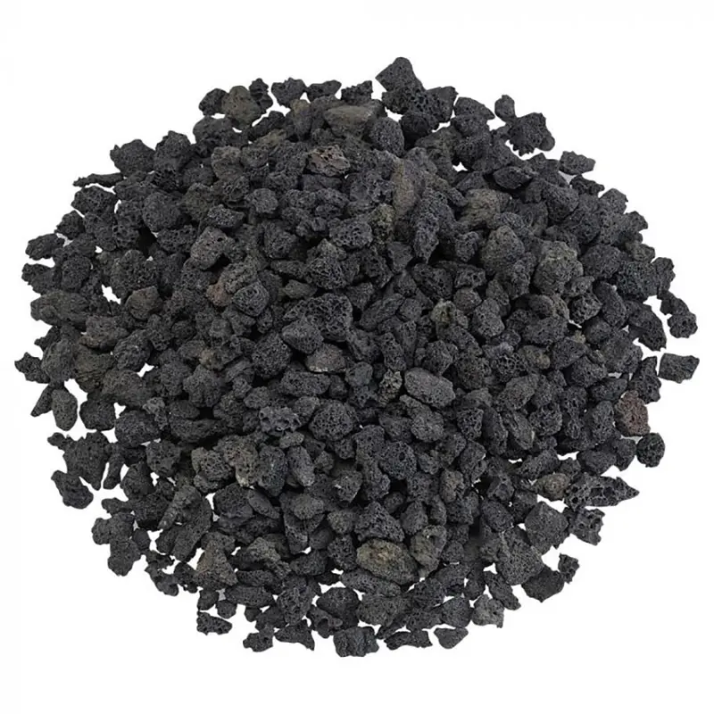 Small Black Lava Rock – 40 Lb, 1/8–1/2 Inch Crushed Volcanic Rock For Fire Pit Beds And Decorative Use 1