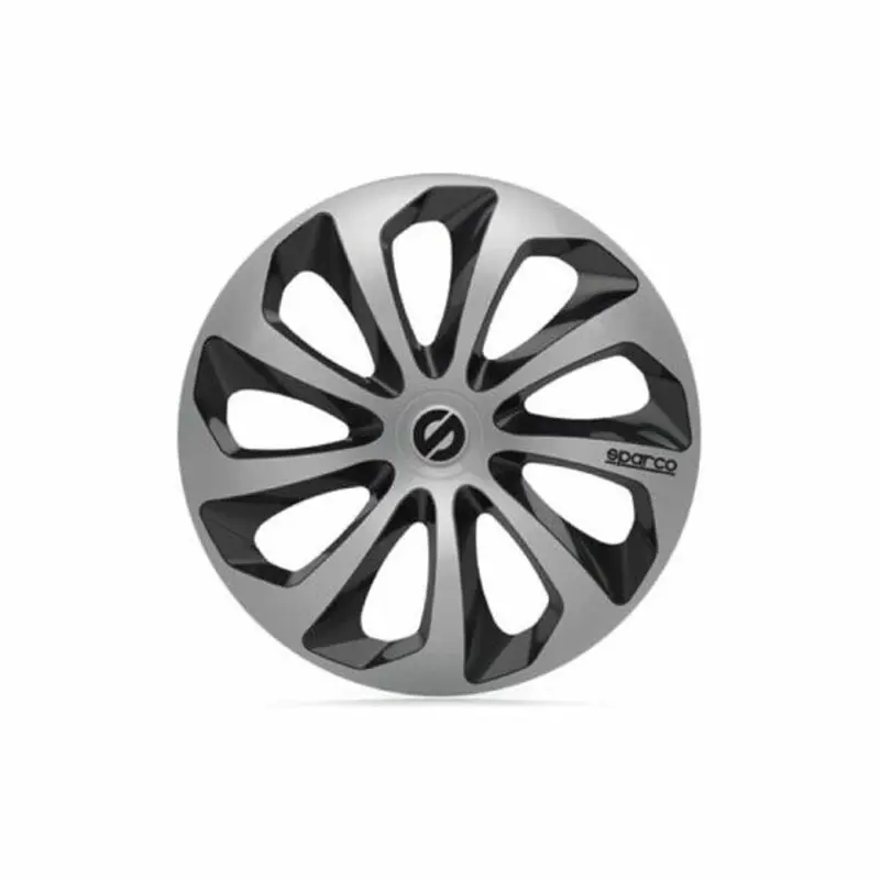 Sparco Spc1673Svbk Alloy Wheel Cover – 16" Black & Silver Hubcap 1