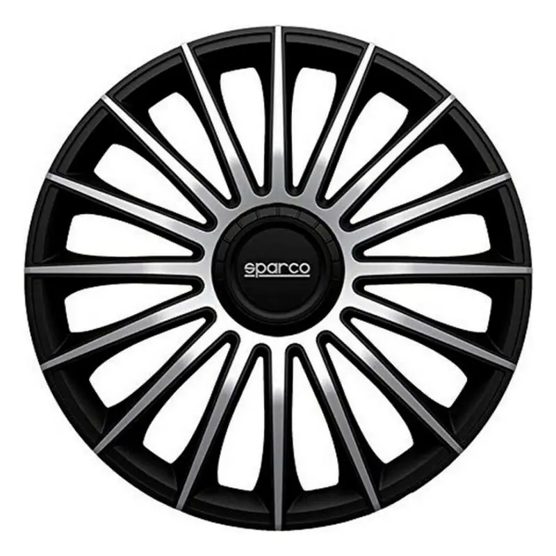 Sparco Torino Cs5 Hubcaps – Set Of 4, 15" Black-Silver Alloy Covers 1