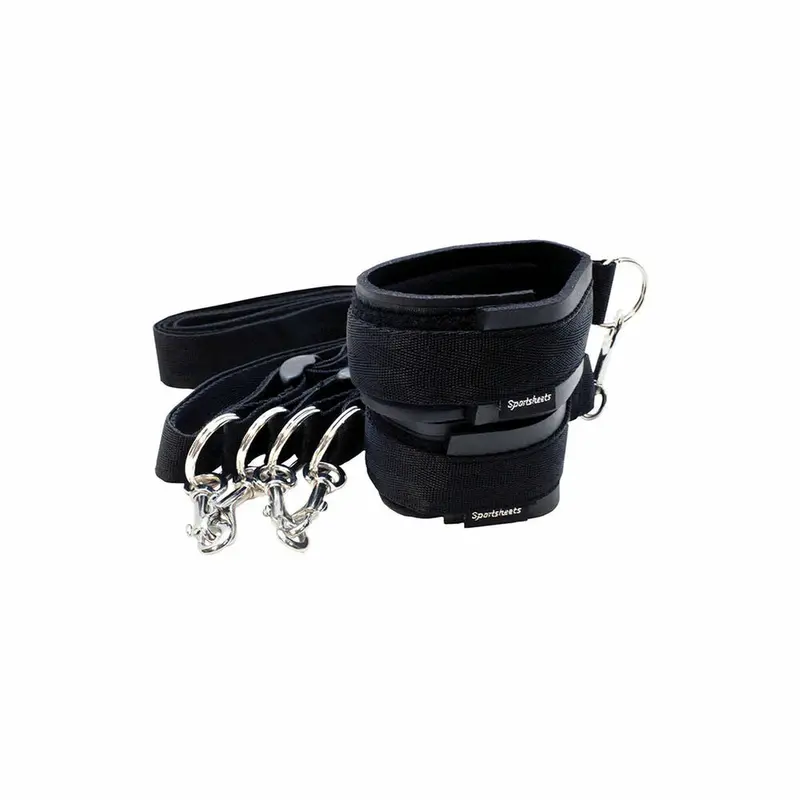 Sportsheets Adjustable Bdsm Cuff Set With Reinforced Belt – Black 1