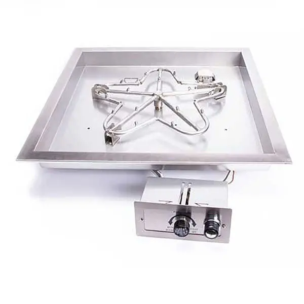 Square Drop-In Torpedo Fire Pit Burner – Push Button Ignition – Hpc Fire 1