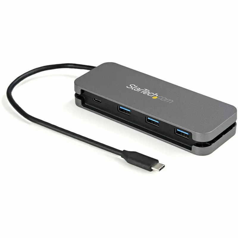 Startech Hb30Cm3A1Cb 3-Port Usb-C Hub – Black And Grey Design 1