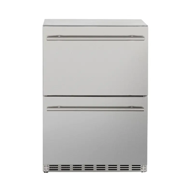 Summerset 24-Inch 2-Drawer Outdoor Refrigerator – 5.3 Cu. Ft. Deluxe 1