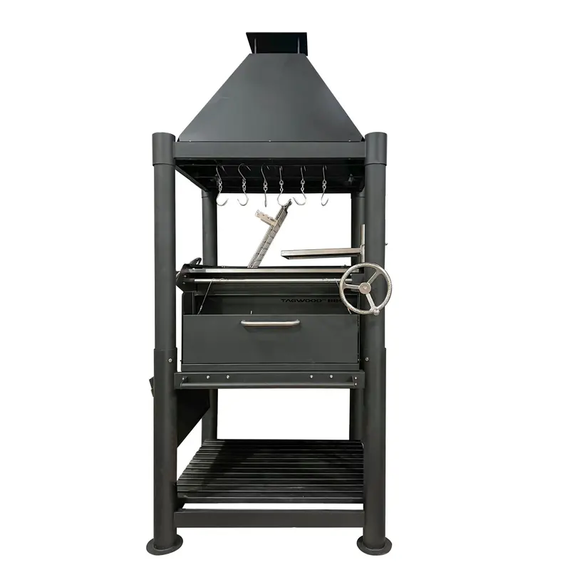 Tagwood Bbq02Sib Santa Maria-Style Black Freestanding Argentine Grill 1