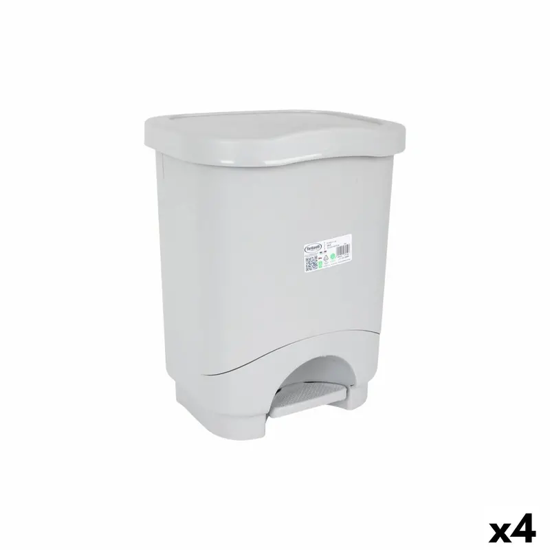 Tontarelli Idea Pedal Bin – 24-Liter Grey Waste Container, Pack Of 4 1