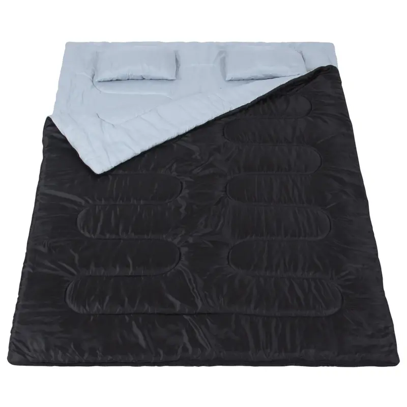 Two-Person Convertible Sleeping Bag – Dual-Zip Design With Included Pillows & Carry Bag 1