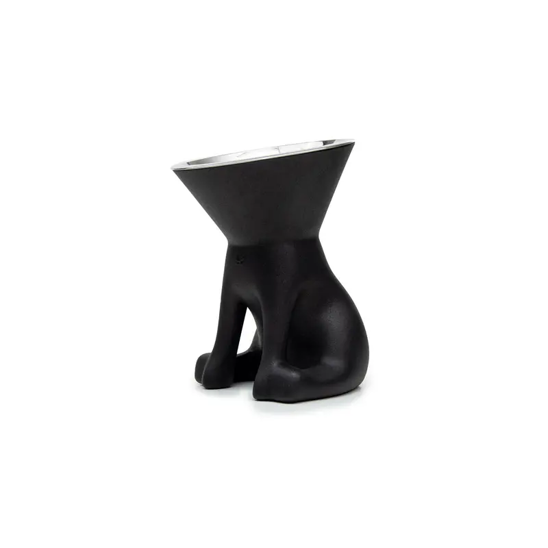 United Pets Up Elisabeth Dog Feeder – Black, 1L Stainless Steel & Polyethylene Bowl 1