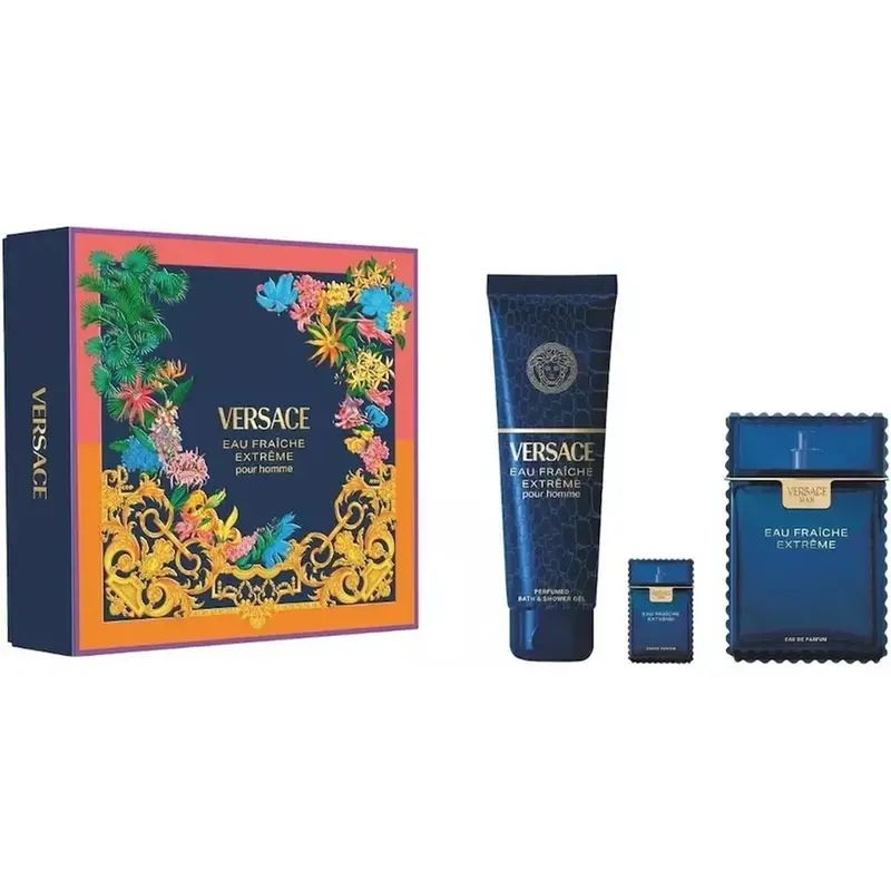 Versace Eau Fraîche Extreme Men’S Fragrance Set – 3-Piece Travel Bundle (Edt, Shower Gel, Deodorant) 1