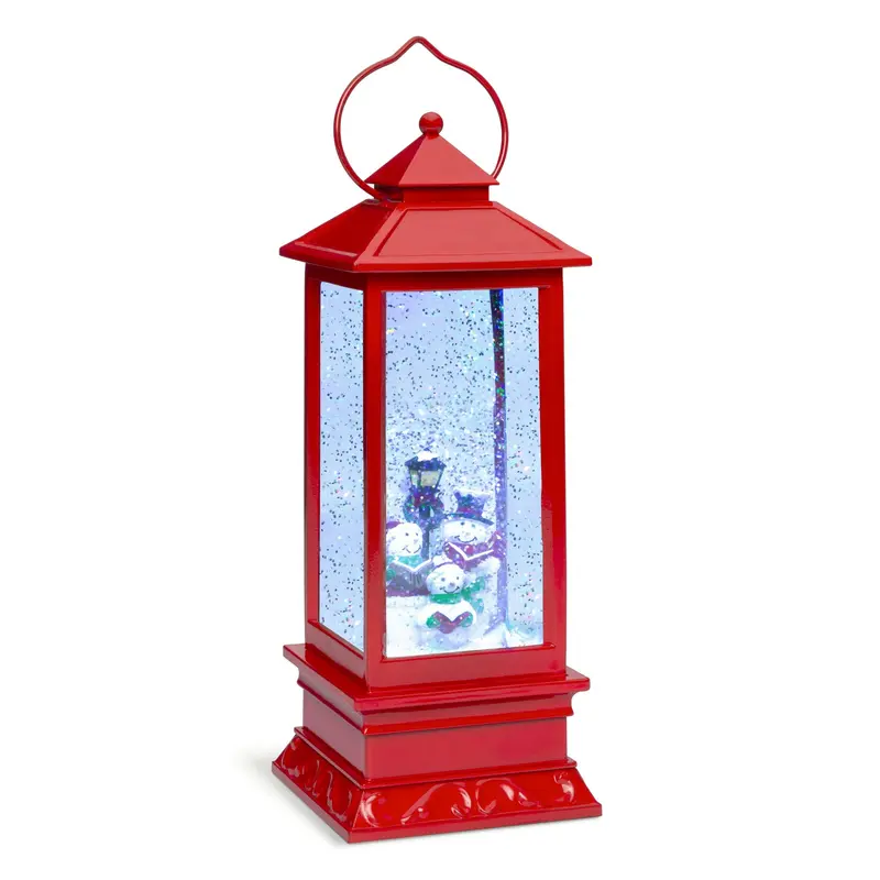 Water-Based Glitter Snow Globe Lantern With Festive Snowman Theme And Ambient Light 1