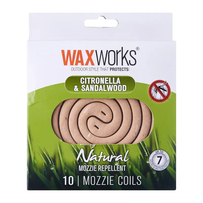 Waxworks Citronella & Sandalwood Mosquito Repellent Coils 1