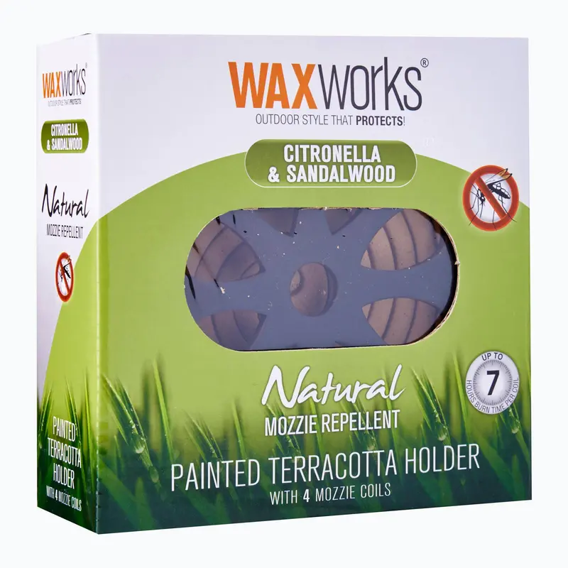 Waxworks Painted Terracotta Mosquito Coil Holder 1