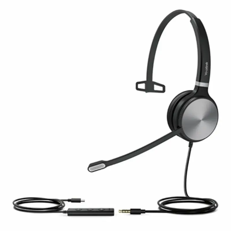 Yealink Uh36 Mono Headset With Noise-Cancelling Microphone – Black And Silver 1