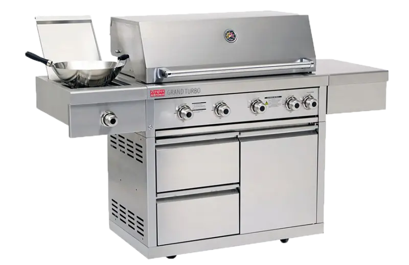Ziegler & Brown Grand Turbo 4-Burner Cart Grill – L2 Series With Side Burner 1